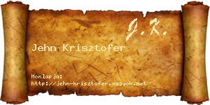 Jehn Krisztofer névjegykártya